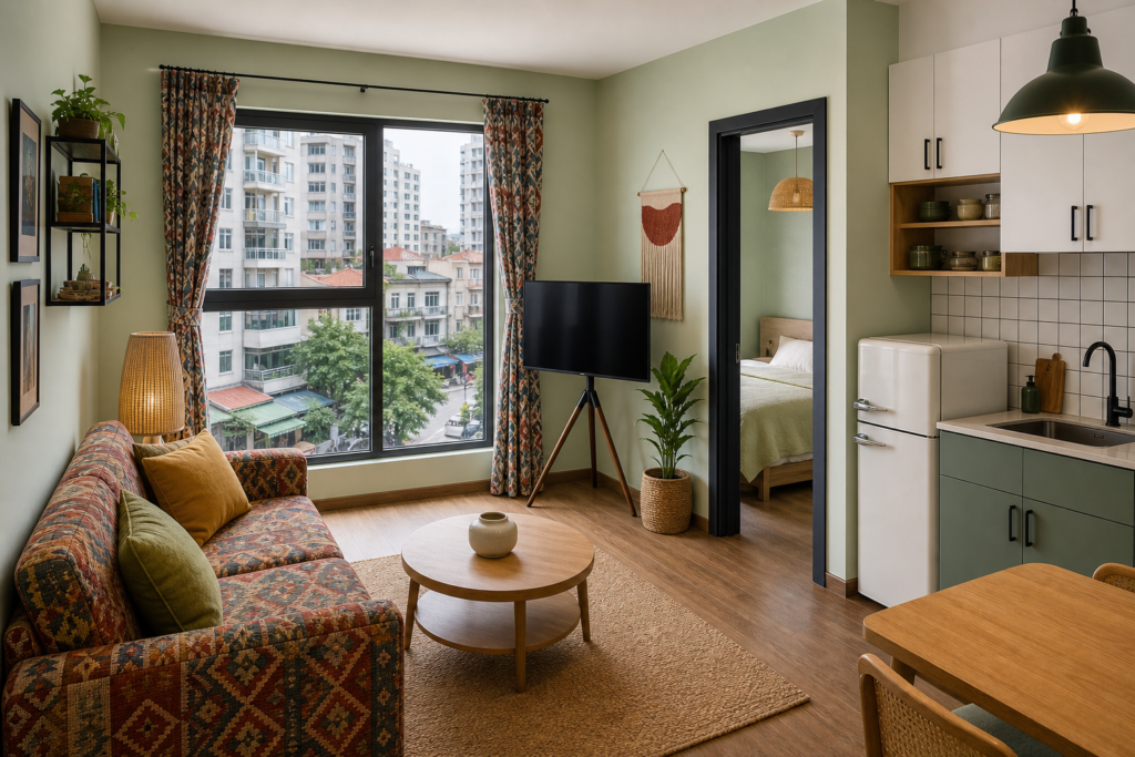 Furnished apartment living area in Ha Long