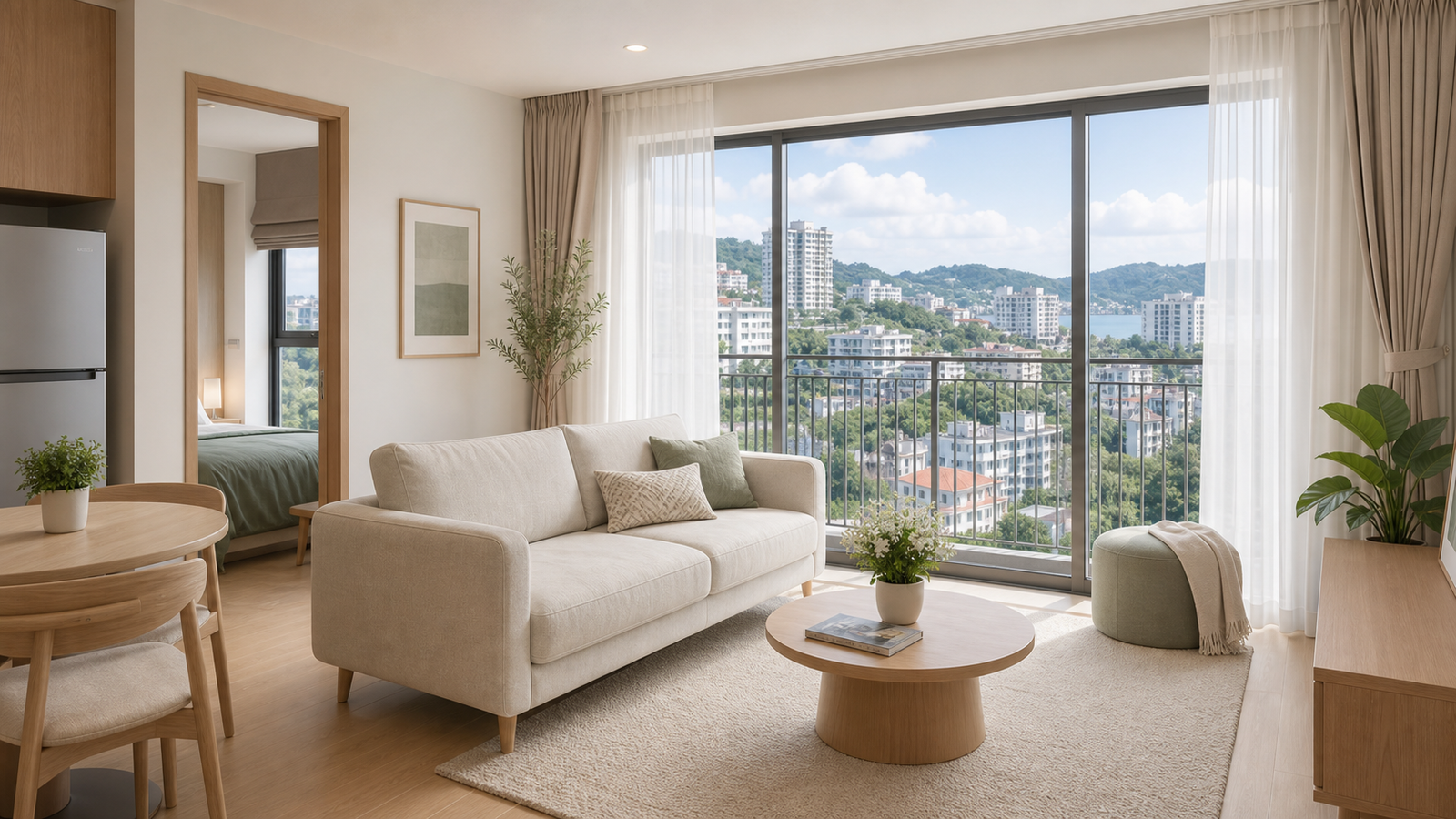 Furnished apartment living room in Ha Long